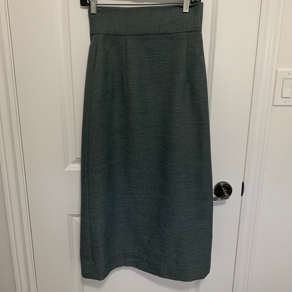 High waisted grey button down dress - Picture 2 of 2